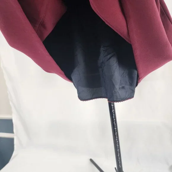 Leifnotes Pink & Burgundy Sleeveless Wrap Dress With Tie Waist - Size 10P - Picture 9 of 15